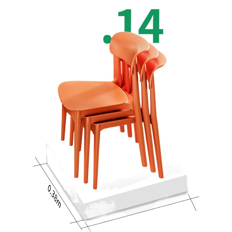 Silla de plástico hogar mesa de comedor y silla engrosada larga sentada cómodo respaldo moderno simple apilable restaurante taburete comercial
