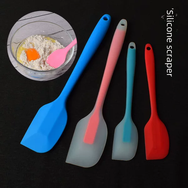 All-inclusive integrated handle silicone scraper semi-transparent scraper cream spatula stirring scraper cake baking scraper tool