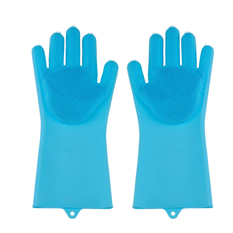 Fábrica directa guantes de limpieza de cocina guantes de lavado de platos de silicona guantes de aislamiento térmico resistentes a alta temperatura al por mayor