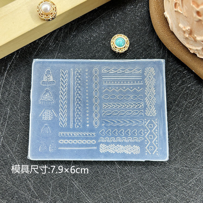 ins新款网红美甲立体浮雕雕花复古欧式西米亚DIY美甲装饰高透模具|undefined