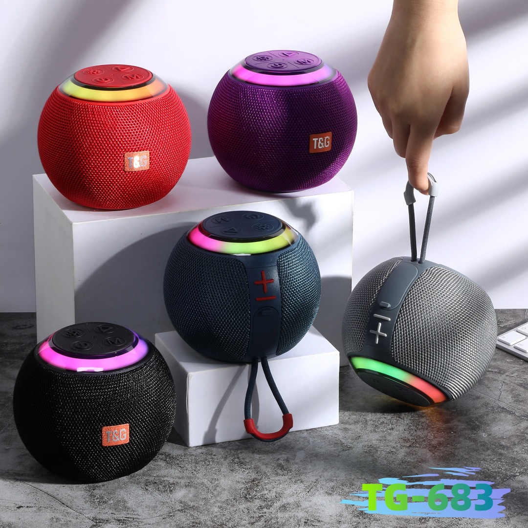 Altavoz Bluetooth TG683 transfronterizo para exteriores de escritorio portátil tipo bola TWS mini coche tarjeta subwoofer colorido