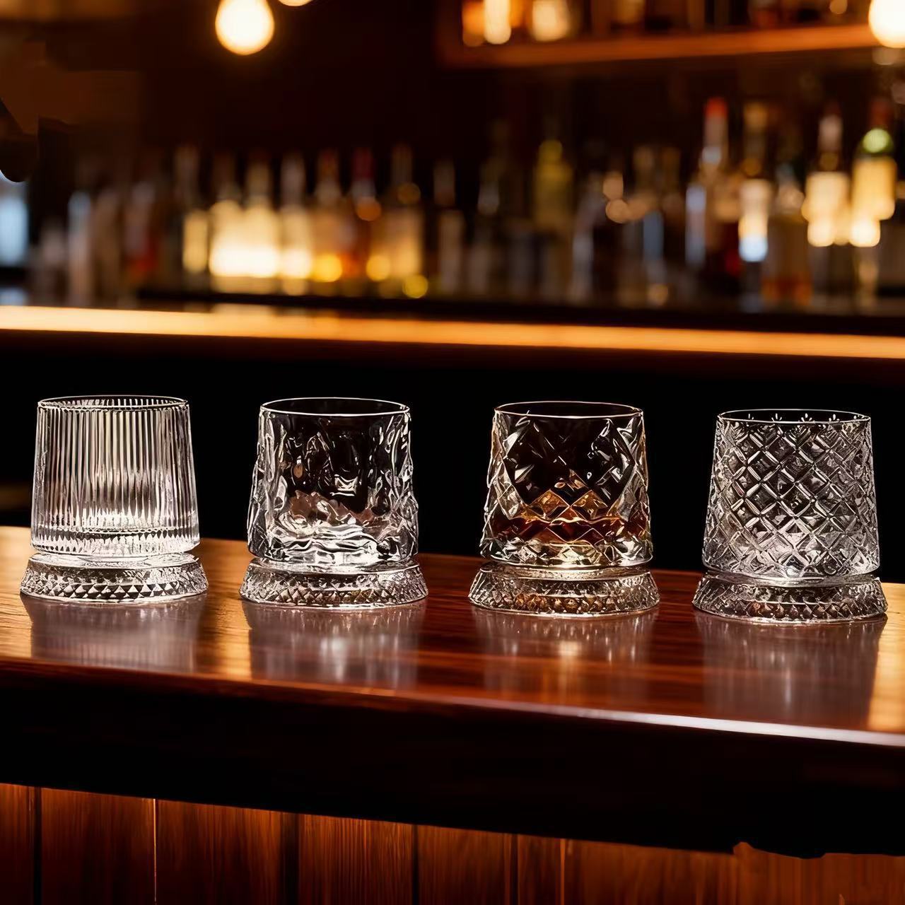 Taza giratoria de McLaren con taza giratoria de base de taza de whisky taza de vino extranjero