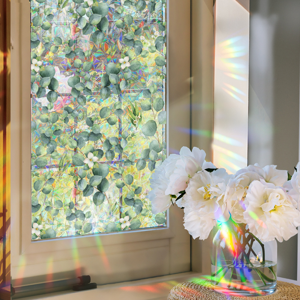 140g Weight Glass paster Home Textiles & Decor Type PVC Material Leaf Pattern Casual, Pastoral Style Casual Pastoral Leaf PVC Glass Paster Wall Art 34
