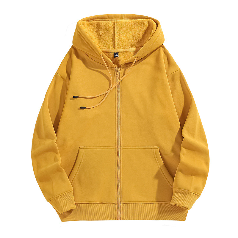 Chaqueta de uniforme de clase de institución de entrenamiento de manga larga con capucha y cremallera gruesa, ropa de trabajo con forro polar, sudadera personalizada con impresión de logotipo