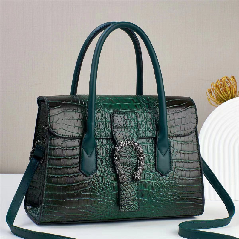 Bolso de moda cocodrilo, gran capacidad, partido de hombro, bolsa de compras, bolsa de mano.