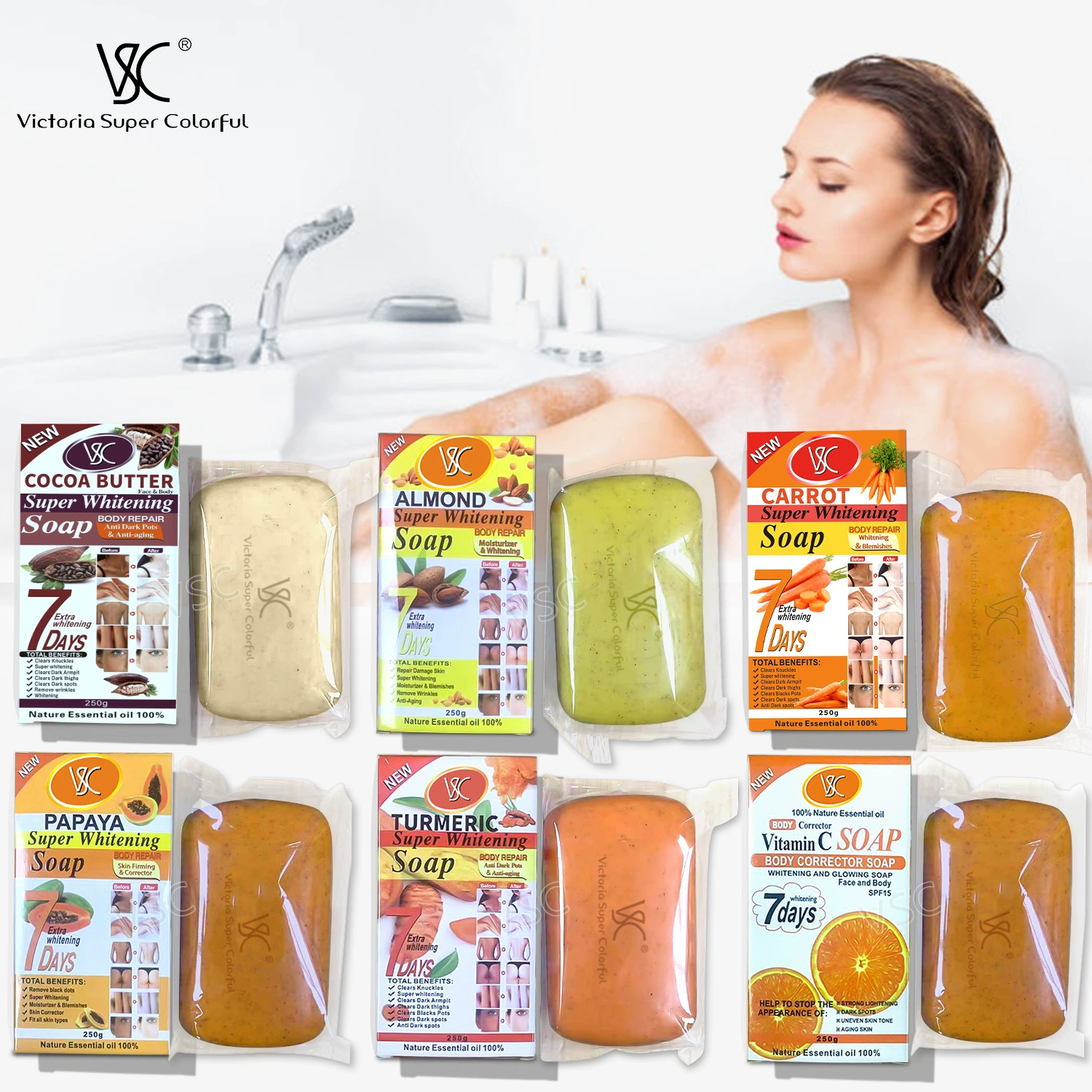 Трансграничная внешняя торговля Куркума мыло для купания мыло Отбеливающая мыло Глубокая очистка для контроля масла и очищения тела Универсальное мыло 250 г