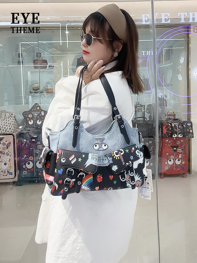 Bolsa de brazo encantadora de mujer de color contraste, bolso de diseño de moda, bolso de mochila multifuncional, bolso de diseño, bolso de diseño, 2704#