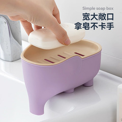 大象肥皂盒新款创意家用免打孔学生宿舍卫生间架大号沥水双层轻奢