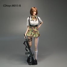 批发cdtoys M015 1/6女兵人战术jk蟒纹制服裙 百褶裙 武装娘套装