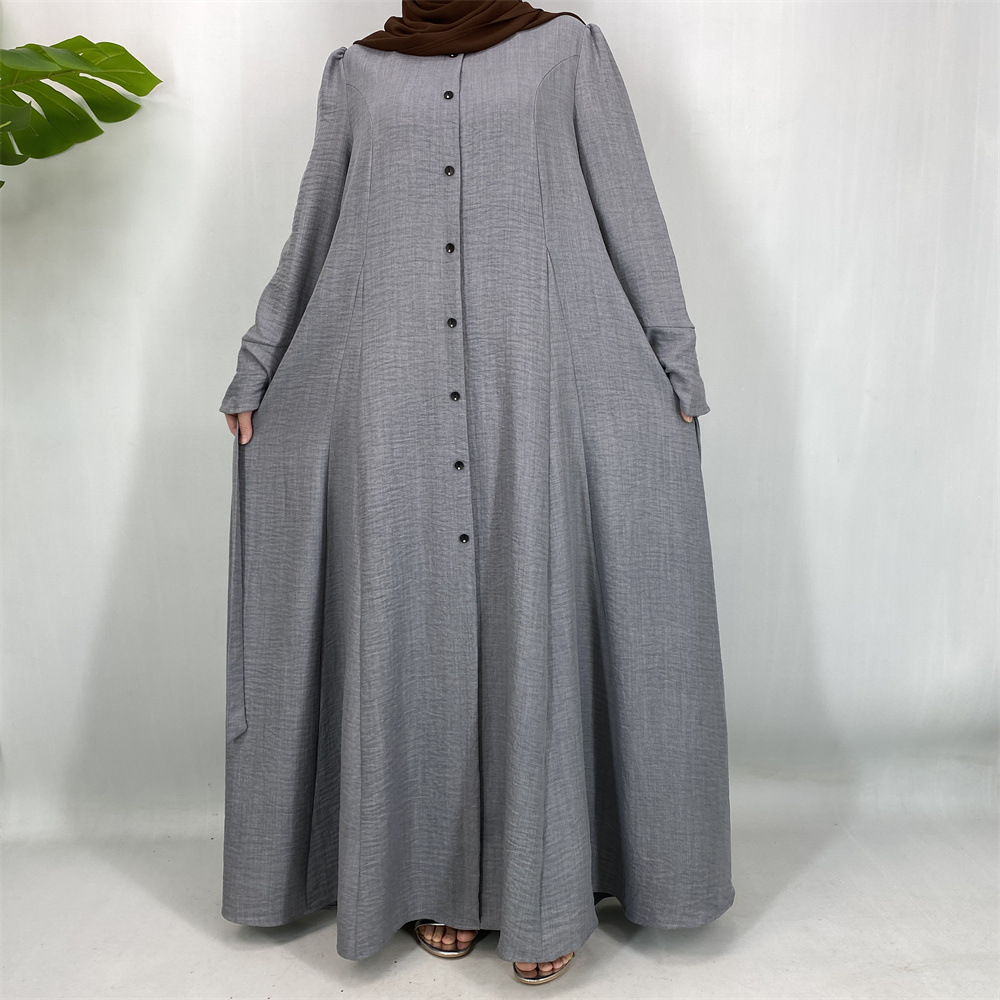Fashionable Elegant Button Decorated Dress For Women_ecoleips.com