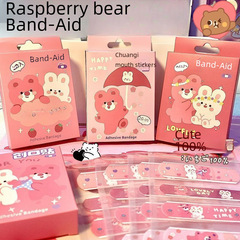 Strawberry Bear Cute Cartoon Girl Ins High Beauty Decorative Hemostatic Bandage Self-adhesive Waterproof Breathable