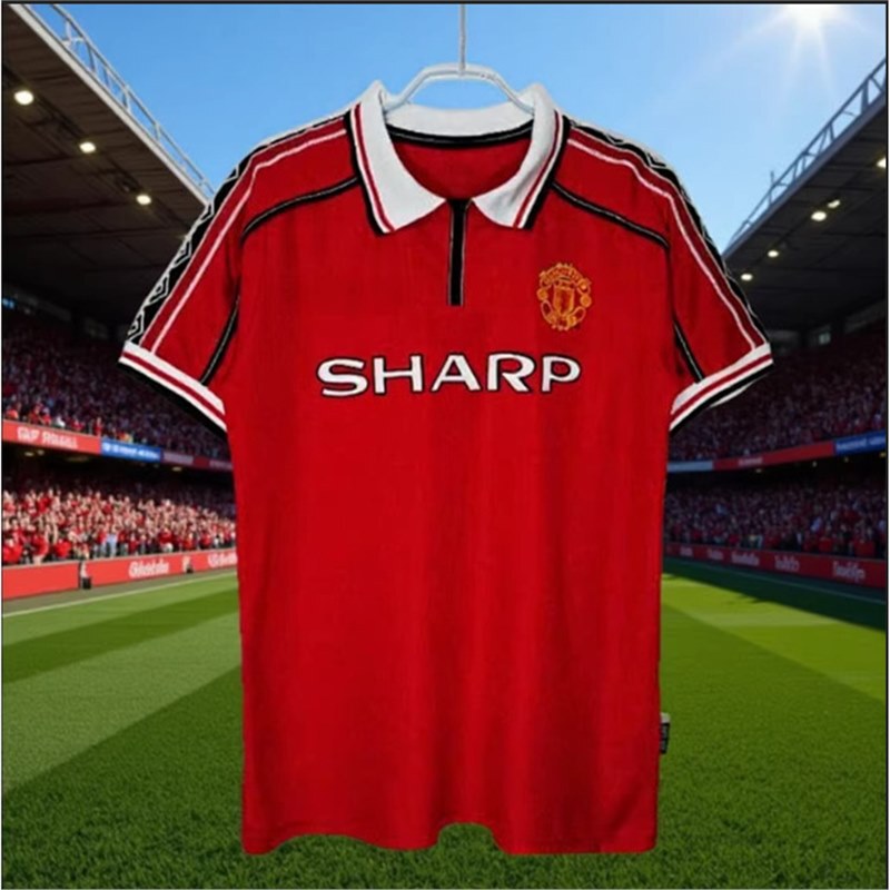 Popular Retro Manchester United Short-Sleeved T-Shirt Embroidered Jersey Cross-Border Sports Wear Football Jersey