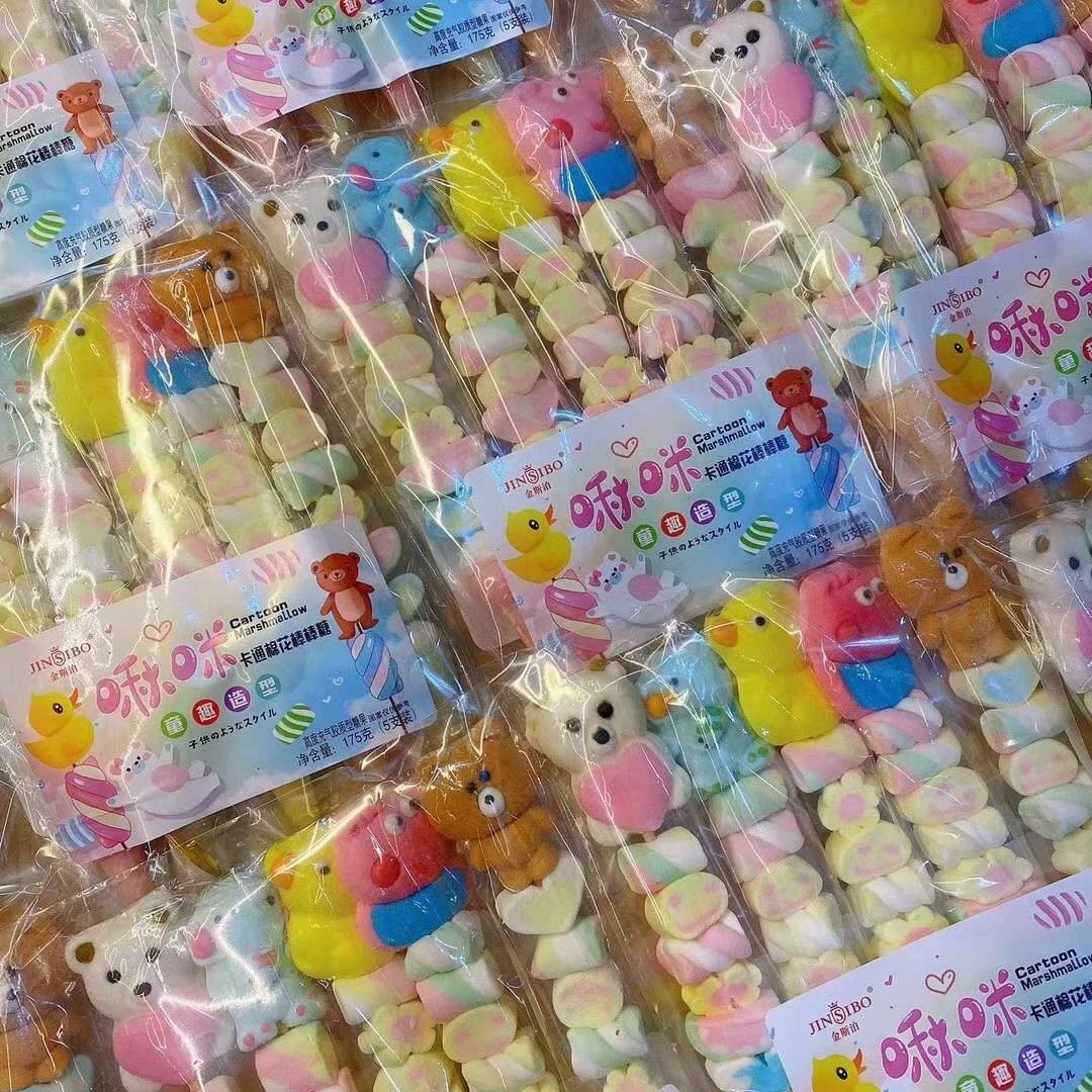 金斯泊 175g JiuMi Cartoon Cotton Lollipops Children's Chuan Chuan Noodles Hutong Snacks Candy Snacks Batch