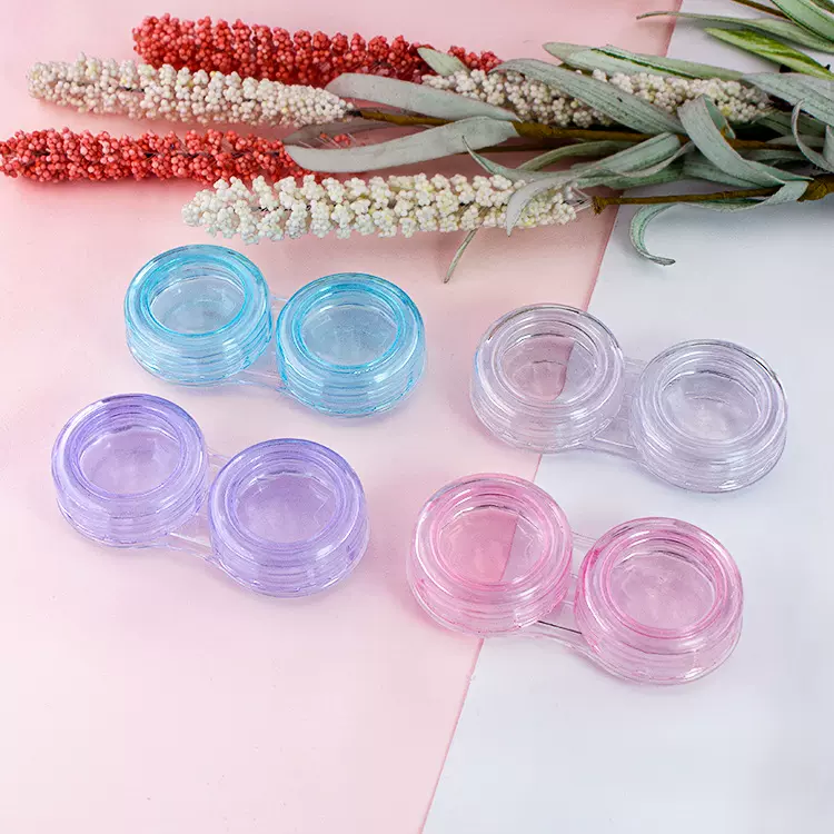 透明双联盒地摊热卖隐形眼镜盒伴侣盒塑料眼镜盒网红眼镜盒