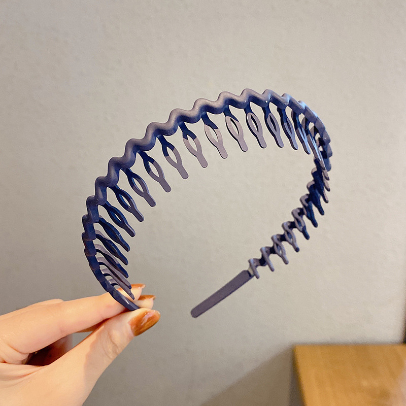 Coreano alto cráneo debe aumentar la altura esponjoso peludo ondulado banda de cabello de doble uso con dientes para mujeres