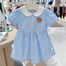 售韩版童装国内专柜外贸尾单婴童小白领短袖连衣裙T0OW222455A