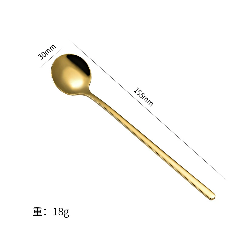Длинная ручка ложки для перемешивания, нержавеющая сталь AISI 304, 10–17.5 см, серебристый или золотой