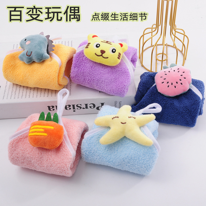Manufacturer Customized Multi-Purpose Doll Towel, Coral Fleece Hanging Hand Towel, Cartoon Hand Towel for Kindergarten Children Manufacturer Customized Multi-Purpose Doll Towel, Coral Fleece Hanging Hand Towel, Cartoon Hand Towel for Kindergarten Children