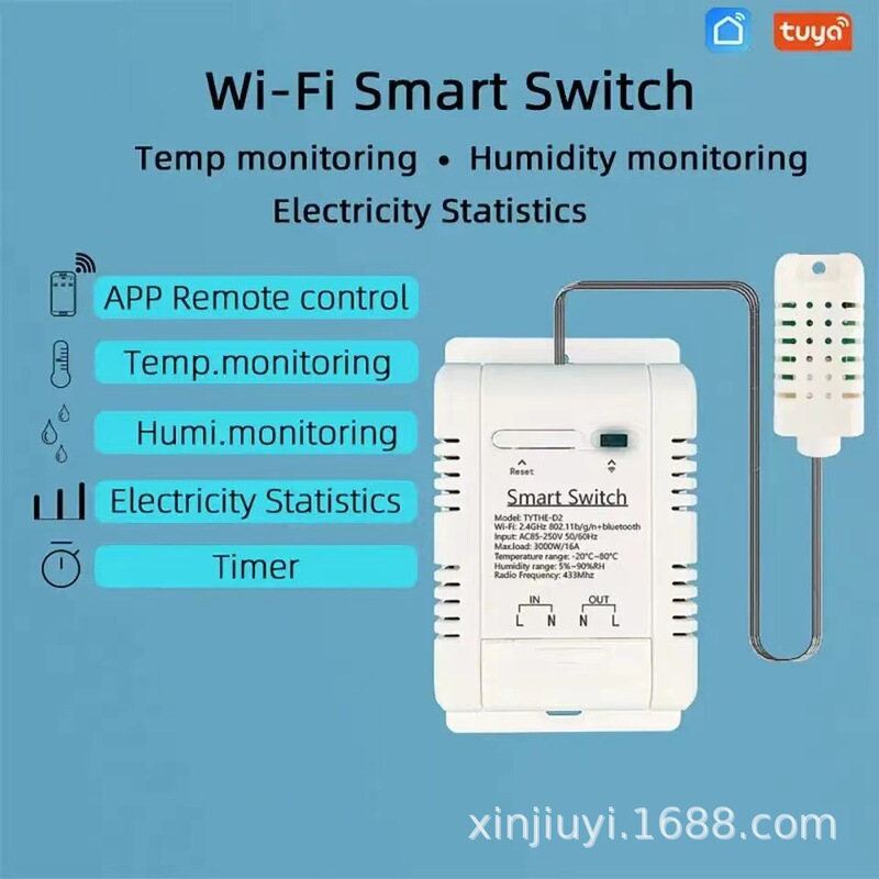 Graffiti intelligent WIFI temperature on-off device temperature and humidity intelligent switch alexa voice intelligent for fish tank Graffiti intelligent WIFI temperature on-off device temperature and humidity intelligent switch alexa voice intelligent for fish tank