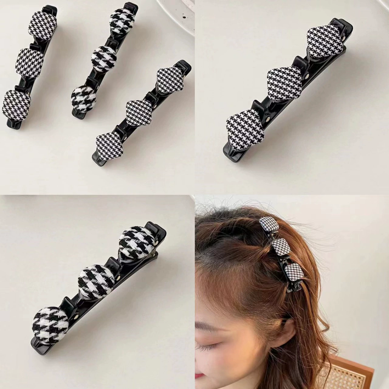 Новый стиль Chanel стиль гусиная лапка челка волосы плетение шпилька сбоку Женский мяч для волос шпилька Утконос зажим сломанные волосы отделка артефакт