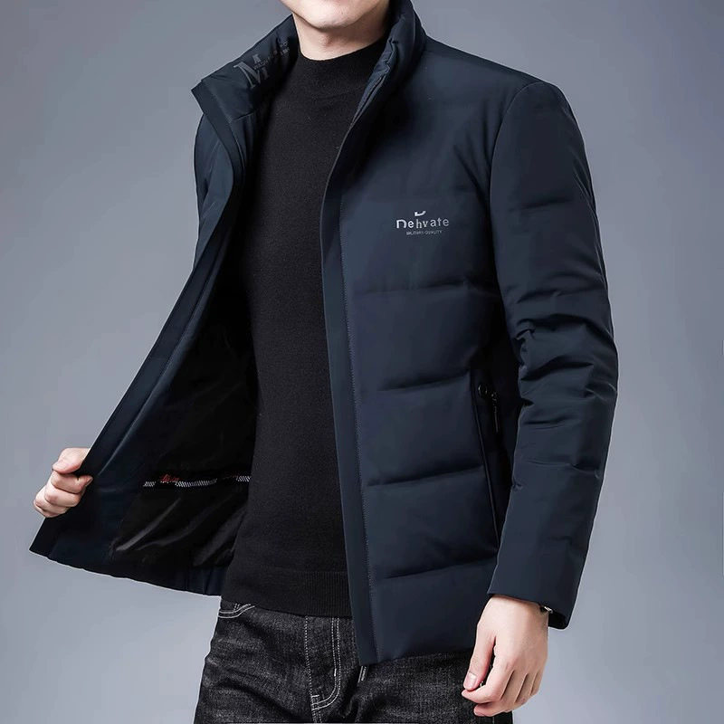 Men's short demi-season down jacket