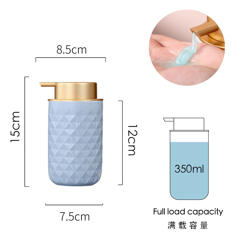 Botella de jabón de desinfectante de manos de cerámica nórdica ins viento prensado envasado baño baño gel de baño Amazon temu
