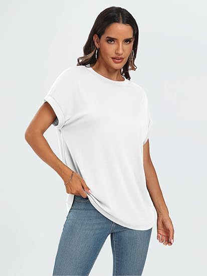 Damen T-shirt Mit Rundhalsausschnitt Für Den Sommer Locker_voghion.com