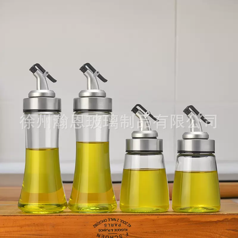 可控式出油锥形油瓶家用厨房不挂油酱油瓶醋瓶油瓶空瓶油壶玻璃瓶