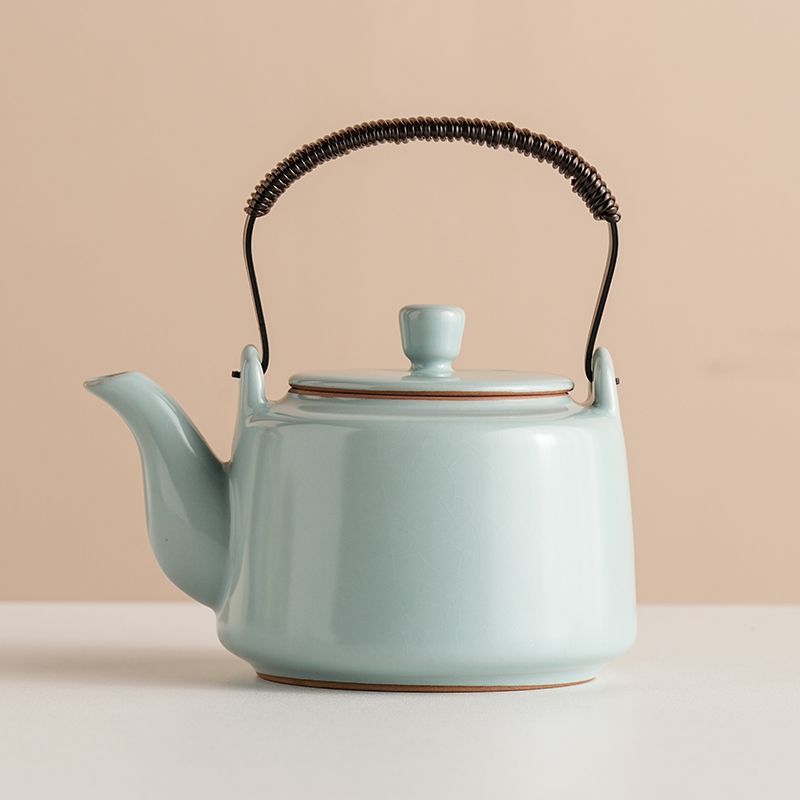 Nuevo tipo de horno Ru cerámica de alta capacidad tetera de té de alta calidad, tetera de té de kung fu separable y filtrada, tetera de té retro Liang