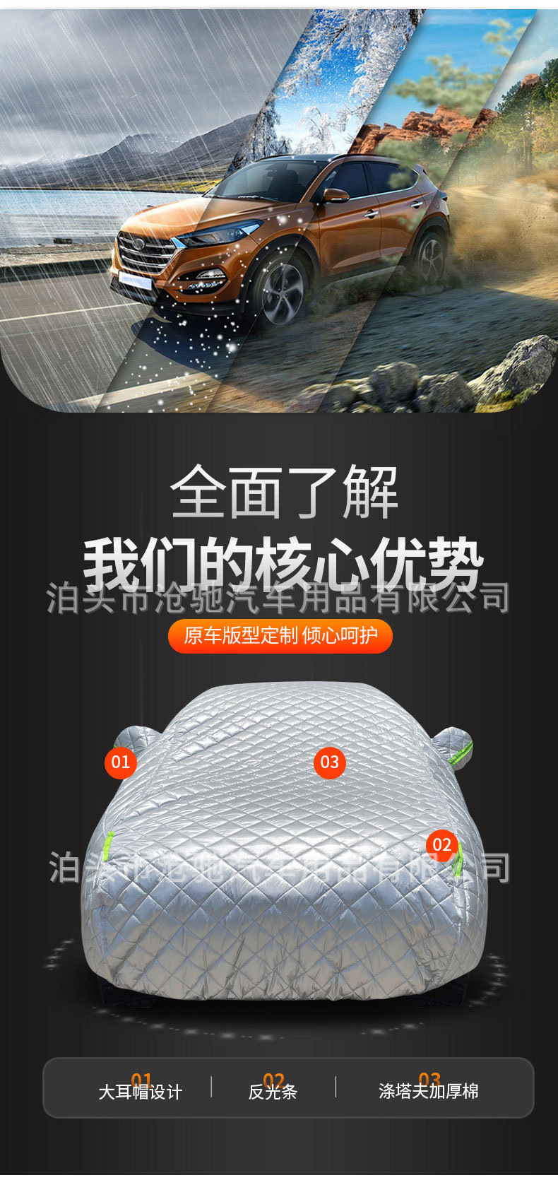 Cross-Border Wholesale Anti-Hail Thickened Car Cover Full Cover Windproof and Warm Car Cover Protective Cover Anti-Hail Car Cover