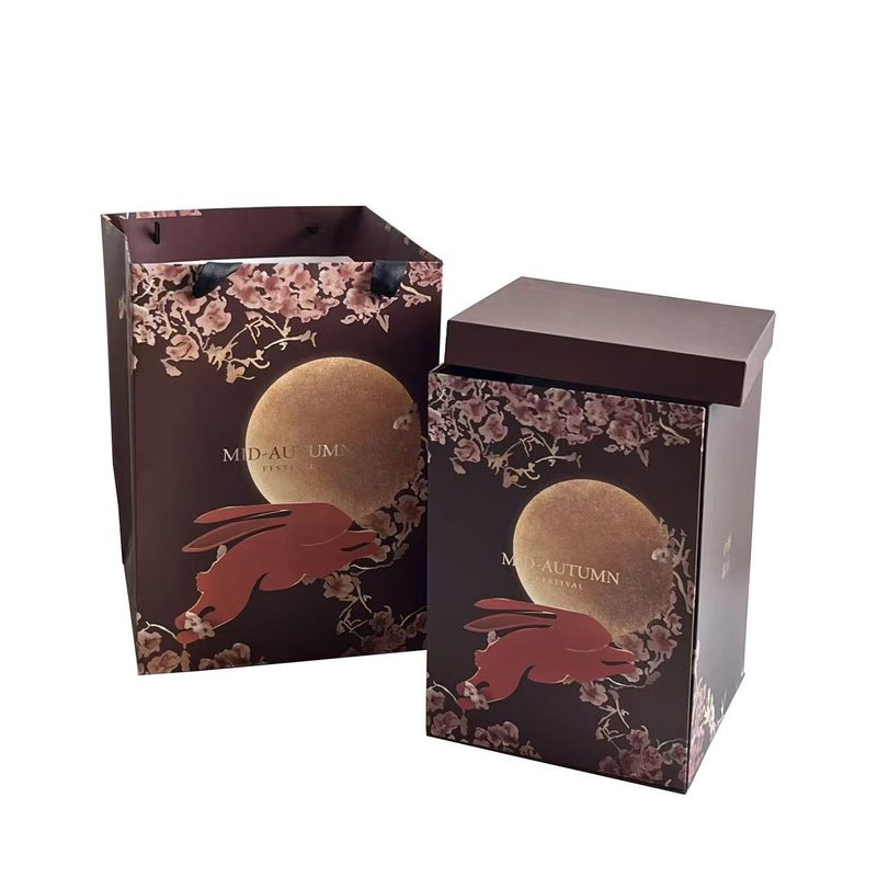 中秋新品月饼花盒复古高档手提鲜花礼品盒子新中式鲜花艺包装材料|undefined