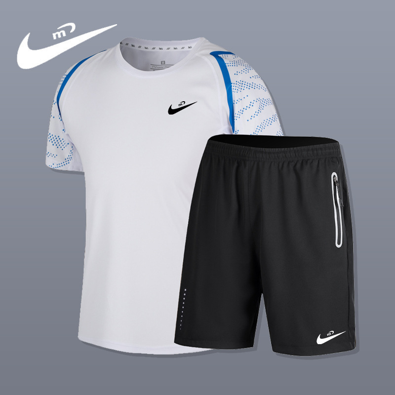 Men's Summer Sports Suit Short-Sleeved T-Shirt Men's Casual Large Size Loose Quick-Drying Shorts Two-Piece Set Men's Summer Sports Suit Short-Sleeved T-Shirt Men's Casual Large Size Loose Quick-Drying Shorts Two-Piece Set