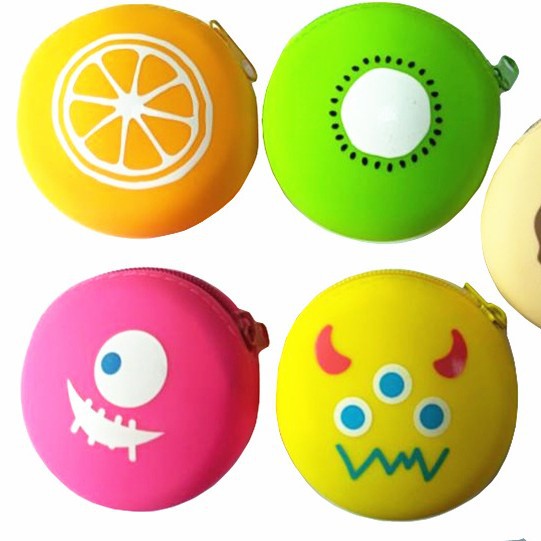 Fábrica directa portátil redondo de silicona bolsa de datos cable Bluetooth auriculares bolsa de almacenamiento multifuncional bolsa de cambio de silicona