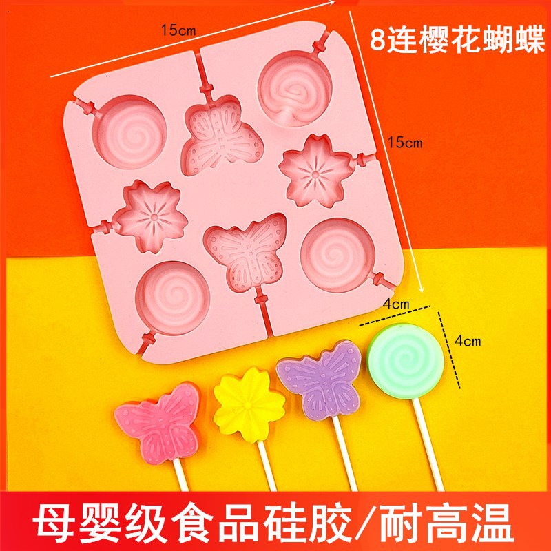 Molde de silicona de grado alimenticio molde de piruleta para el hogar molde de palo de queso de caramelo casero DIY 12 piezas