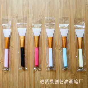 Source Manufacturer Processes Oblique Tail Rod Silicone Mask Brush Makeup Brush Beauty Brush Mask Tool Mask Adjustment Brush
