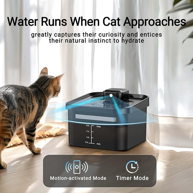 Кошачий дозатор воды для домашних животных Автоматическая стерилизация и стерилизация беспроводного индукционного потока воды и разделения воды и воды Трансграничные собаки универсальные