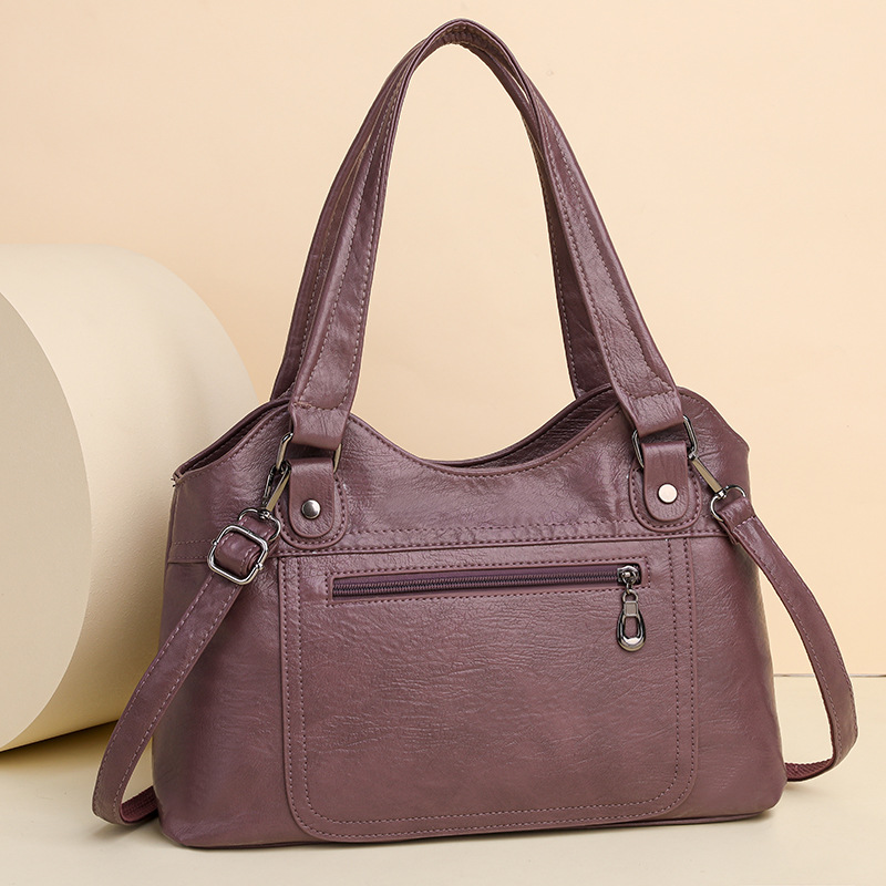 Frauen Tasche 2023 Neue Single Schulter Diagonal Straddle Handheld Tote Tasche frauen Große Kapazität Gewaschenes Leder Tasche Frauen der Tasche_voghion.com