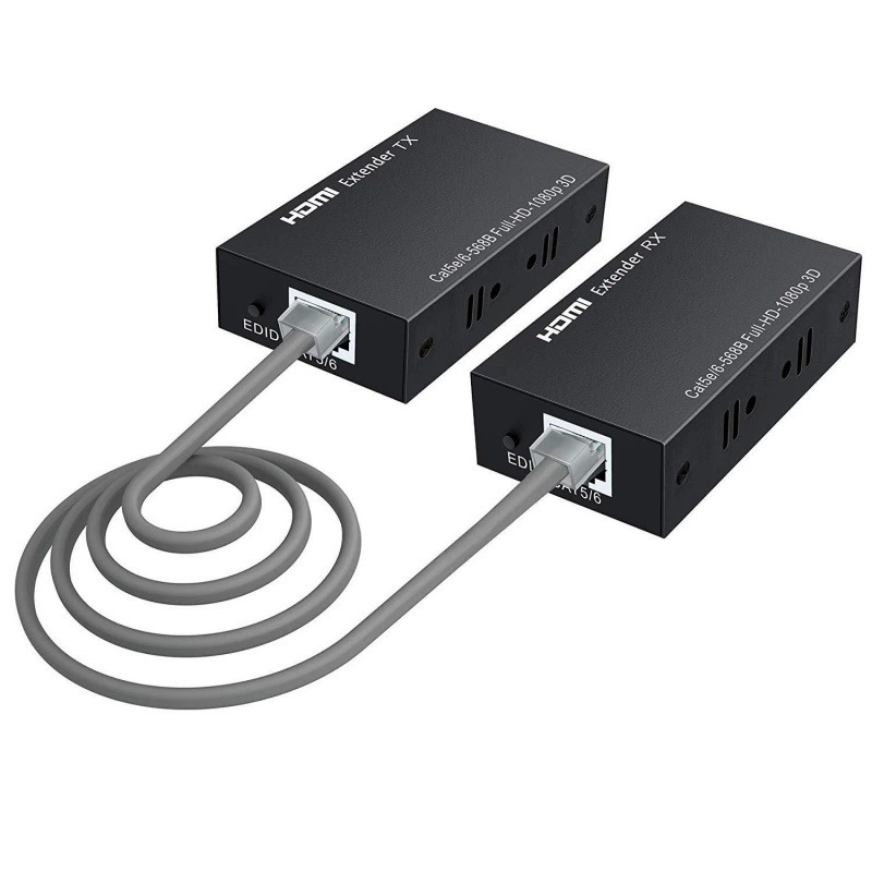 Прямой продажа с завода HDMI удлинитель 60 м, HDMI одиночный сетевой кабель 60 м, усилитель сигнала HDMI в RJ45