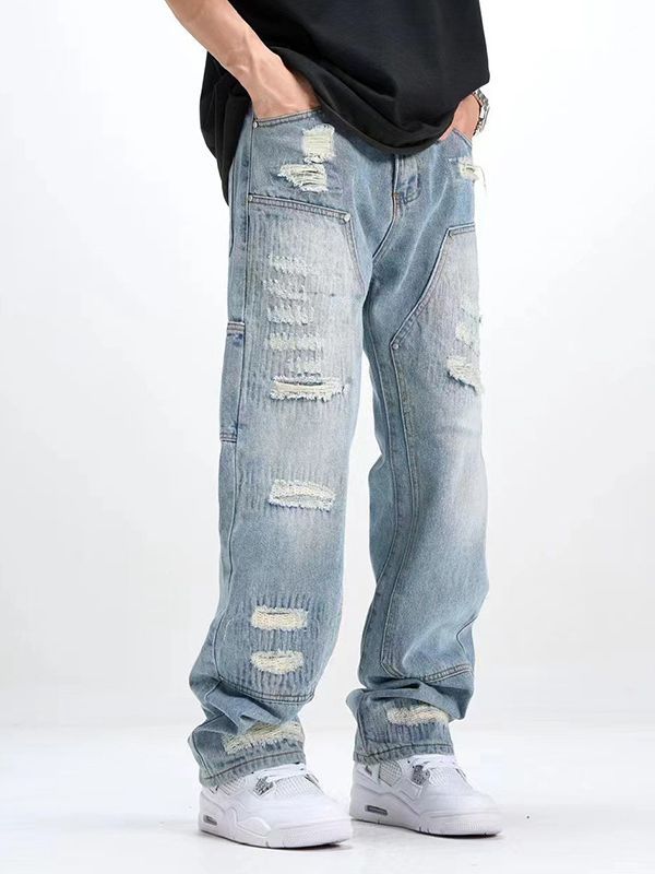 Vaqueros retro lavados con efecto desgastado - Imagen 3
