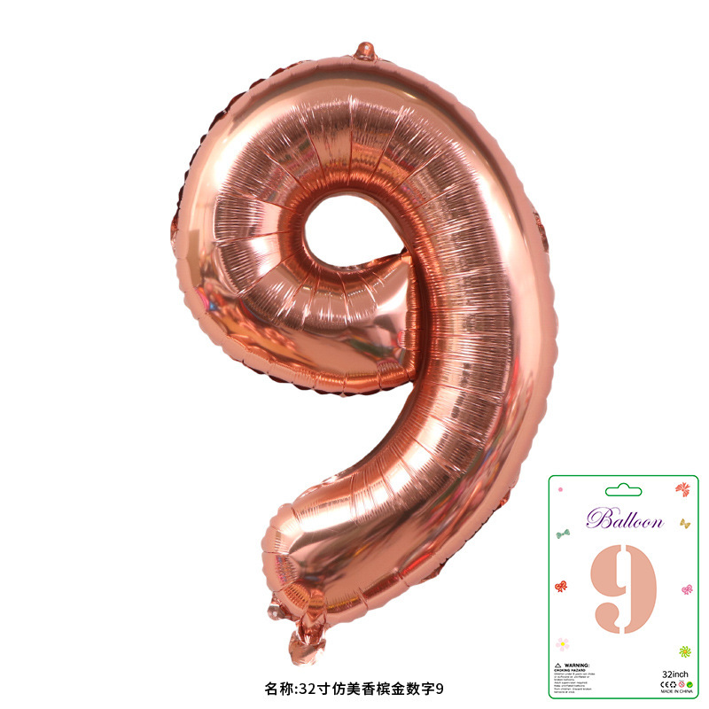 32寸卡装美版数字0到9气球儿童生日派对装饰婚庆婚房布置数字气球|undefined