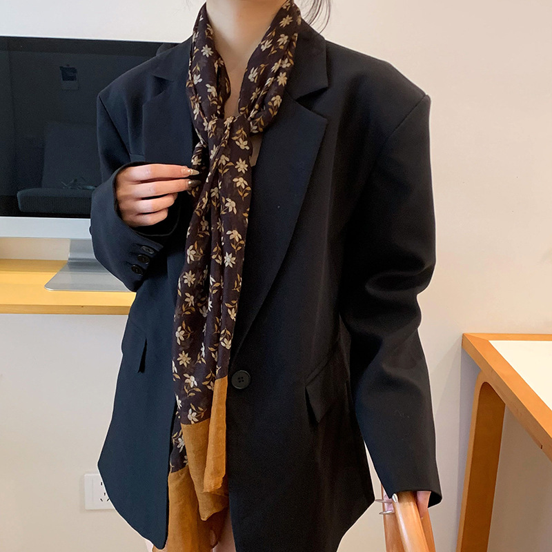 Bufanda de seda, bufanda coreana de alta gama, bufanda de todo fósforo, atmósfera coreana, bufanda de seda para damas, chal de cuello al por mayor