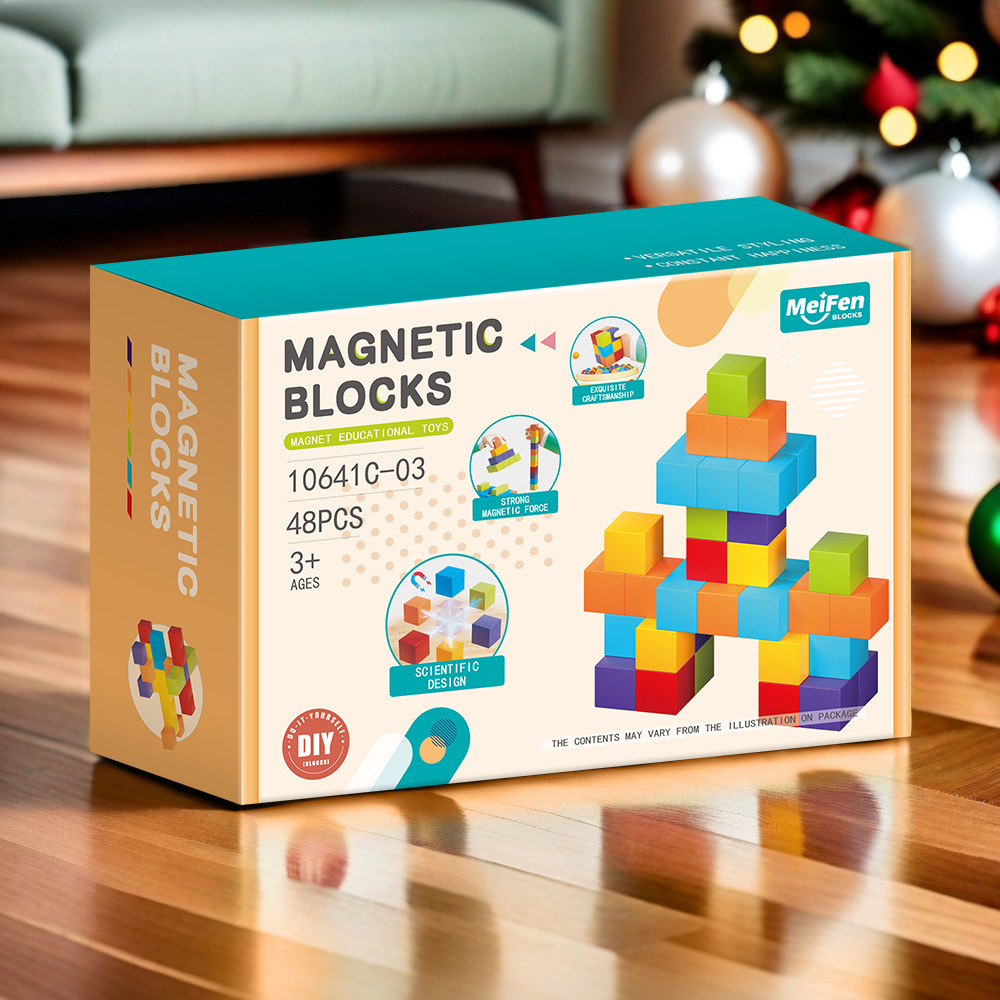 <Cross-border Qualification> New Diy Magnetic Square Building Block Puzzle Manual Building Block Toy for Children's Early Education