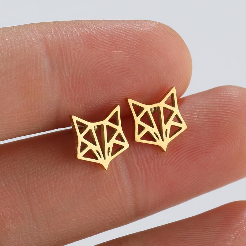 Simple Style Animal Titanium Steel Plating Ear Studs 1 Pair