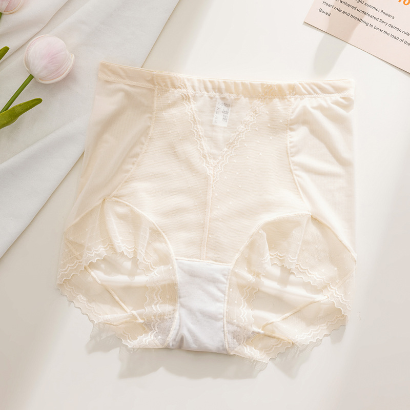 Bragas de seda de hielo que no dejan marcas, abdomen invisible femenino, encaje sexy 2024, nuevos pantalones cortos antibacterianos de entrepierna de algodón puro, refrescante