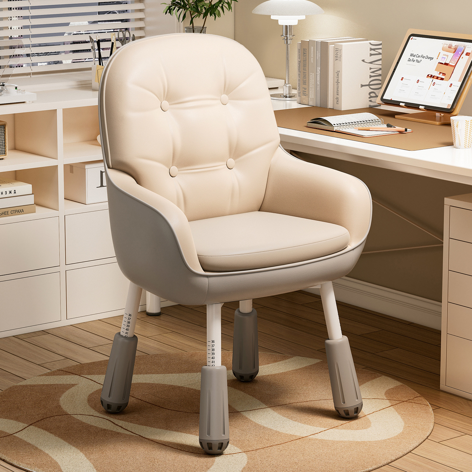 Chair Computer Chair Backrest Learning Sedentary Desk Chair Student Home Office Liftable Girls Bedroom Makeup Chair