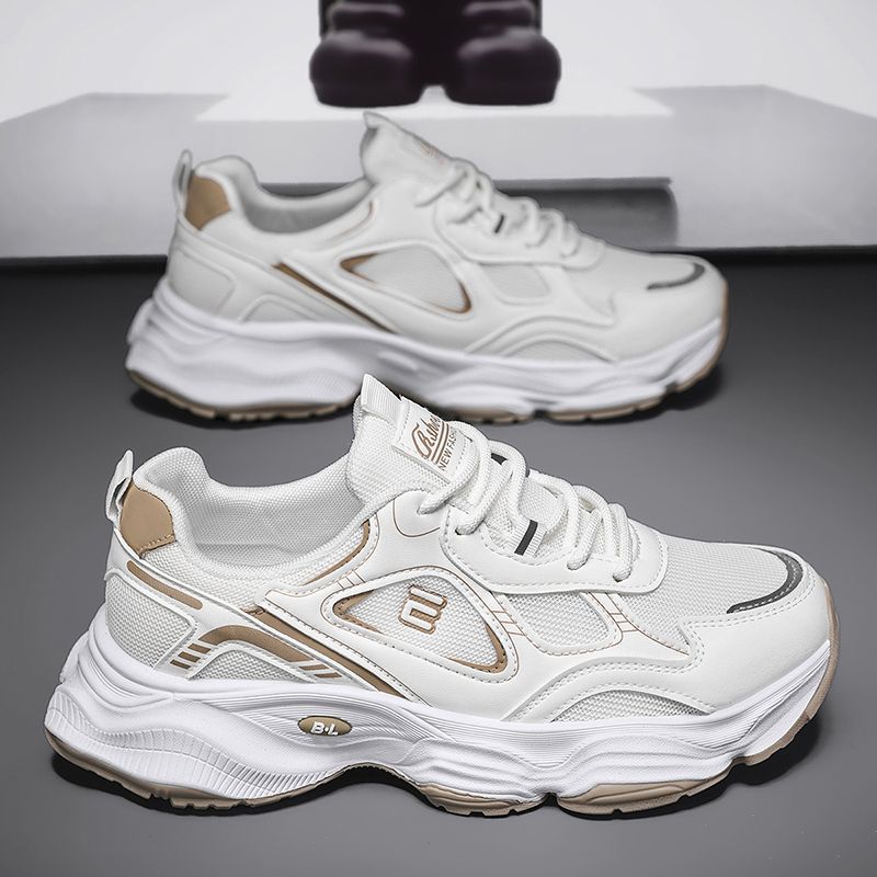 Zapatos de papá para hombres 2026 primavera nuevos zapatos deportivos casuales de hombre tendencia versátil con suela gruesa antideslizante desgaste zapatos de malla