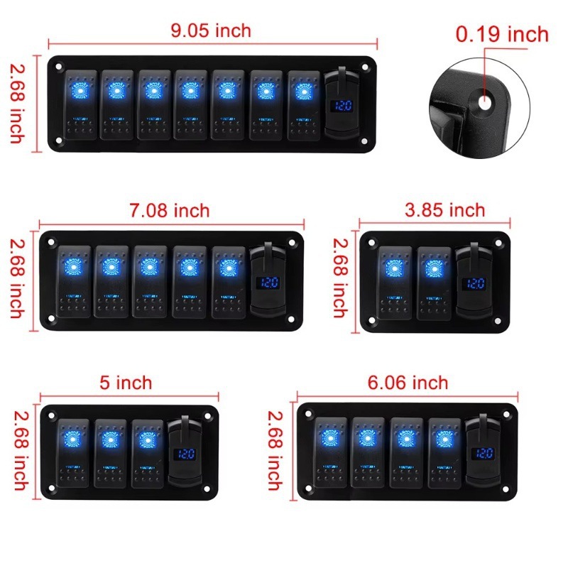 Yacht Panel Waterproof Switch Modification Accessories Rv Electrical Control Panel Marine Yacht Fog Light Switch Combination