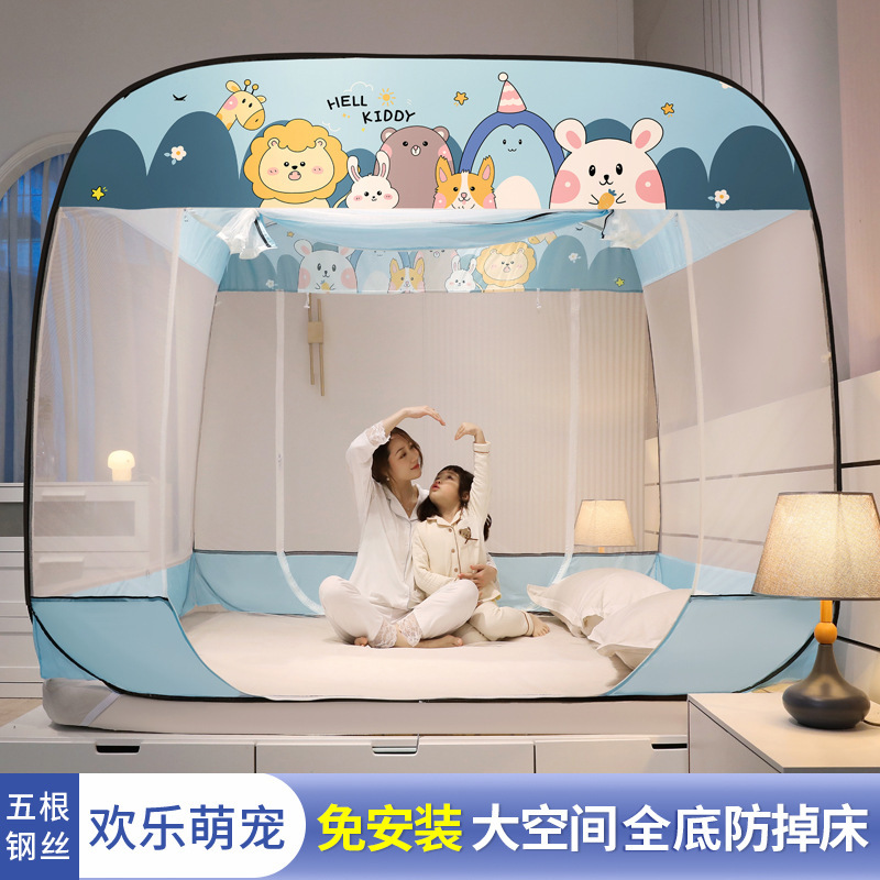 Sin mosquiteros instalados, mosquiteros de Mongolia, mosquiteros de tres puertas, mosquiteros desmontables con cremallera superior a prueba de polvo al por mayor