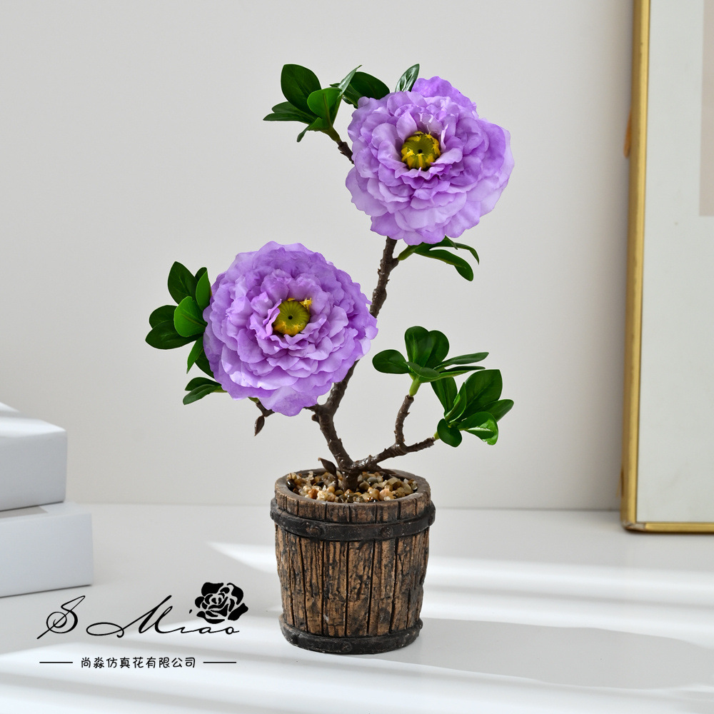 Creativo de dos cabezas Koi flor bonsai moda imitación maceta fotografía de flores falsas flores artificiales boda decoración decorativa image 3