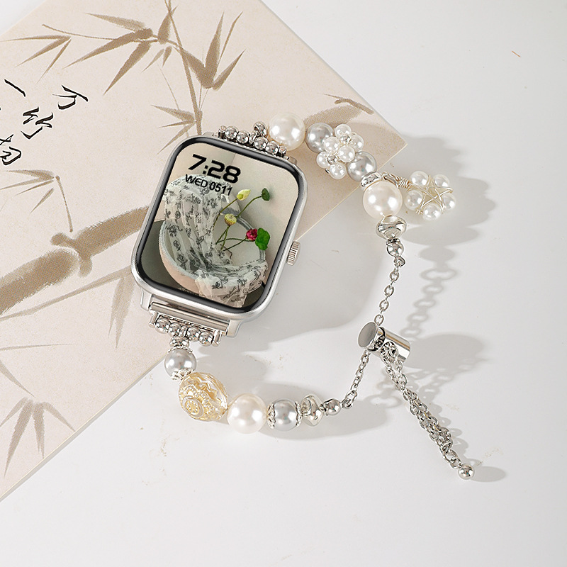 Smart Watch Women's Multifunctional Bluetooth Call Payment New Pearl Bracelet Gift Suitable for Smartphones